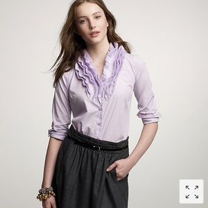 J.Crew Black Elizabeth Ruffle Shirt Size 2